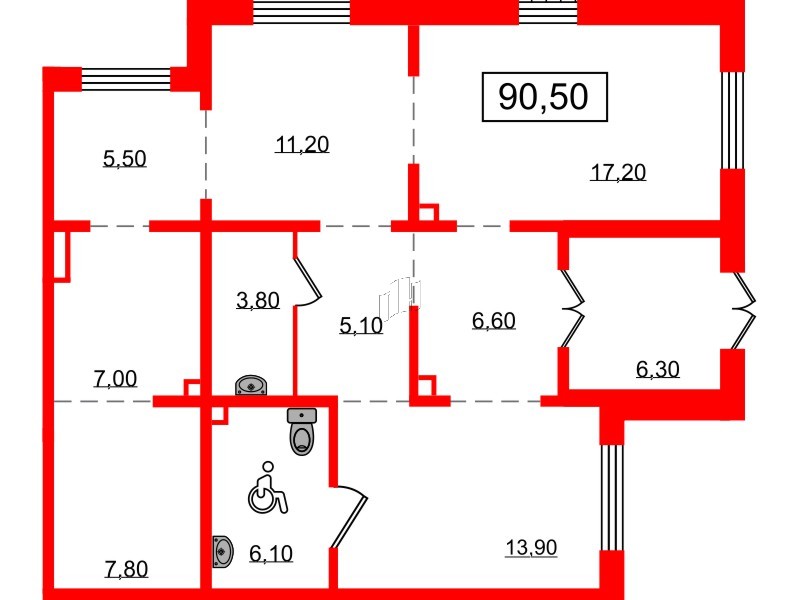 Помещение в ЖК Заповедный парк, 90.2 м², 1 этаж