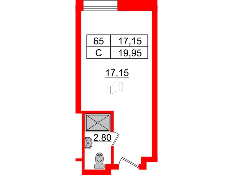 Апартаменты в ЖК Апарт-отель Well , студия, 20.16 м², 4 этаж