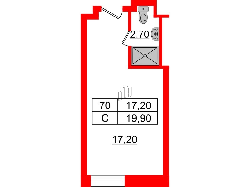 Апартаменты в ЖК Апарт-отель Well , студия, 20.05 м², 4 этаж
