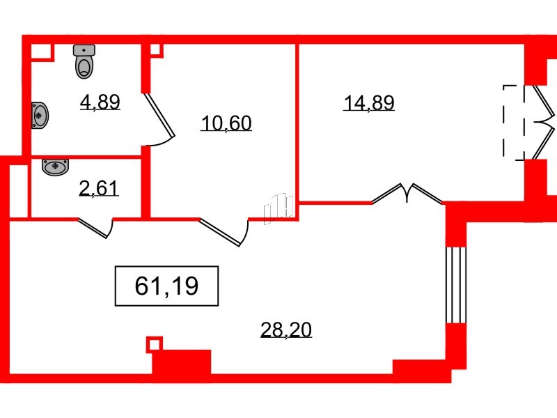 Помещение в ЖК Морская набережная.SeaView 2, 60.3 м², 1 этаж