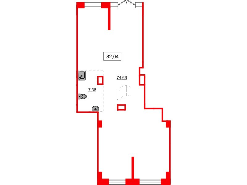 Помещение в ЖК Аквилон Сторис, 82.5 м², 1 этаж