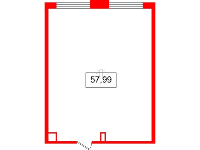 Помещение в ЖК Ladozhsky Avenir, 57.99 м², 2 этаж