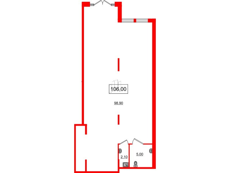Помещение в ЖК NEWПИТЕР, 106.3 м², 1 этаж