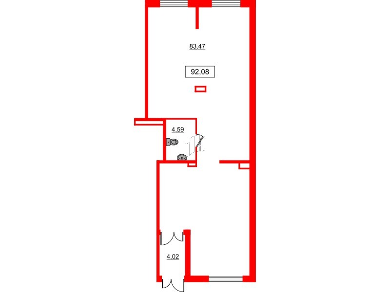 Помещение в ЖК ЦДС Parkolovo, 92.08 м², 1 этаж