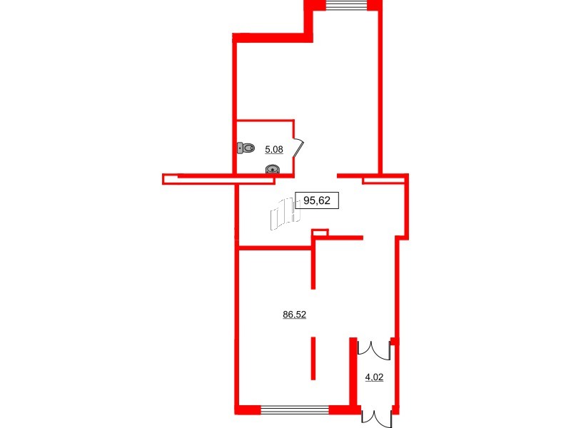 Помещение в ЖК ЦДС Parkolovo, 95.62 м², 1 этаж