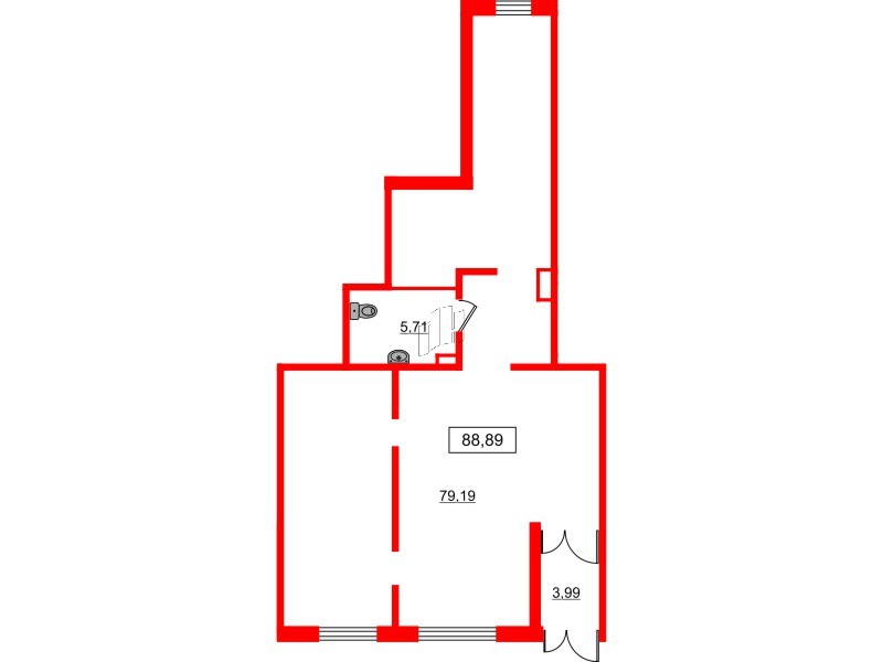 Помещение в ЖК ЦДС Parkolovo, 88.89 м², 1 этаж