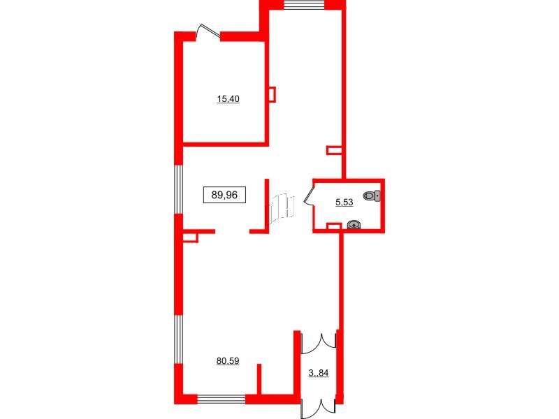 Помещение в ЖК ЦДС Parkolovo, 89.96 м², 1 этаж