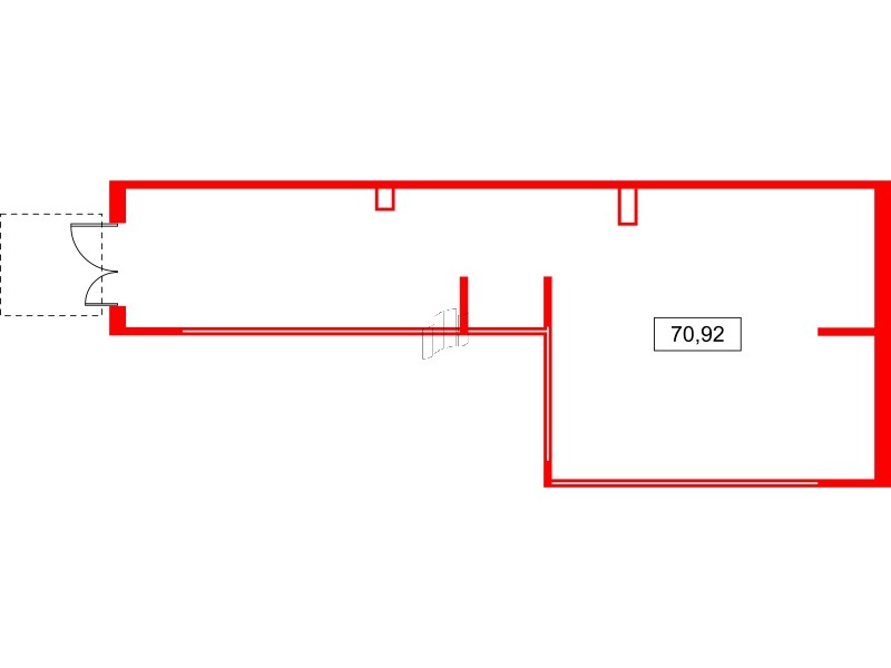 Помещение в ЖК Аквилон Leaves, 71 м², 1 этаж