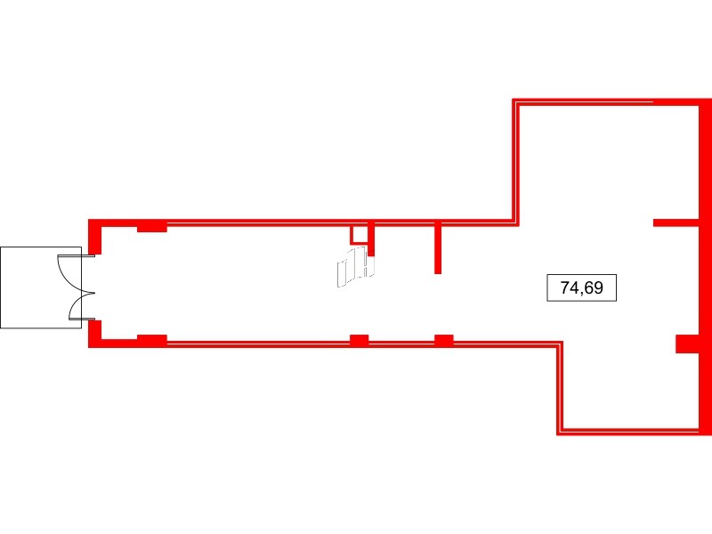 Помещение в ЖК Аквилон Leaves, 74 м², 1 этаж