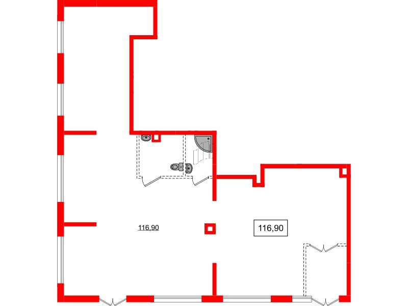 Помещение в ЖК А101Лаголово, 116.9 м², 1 этаж