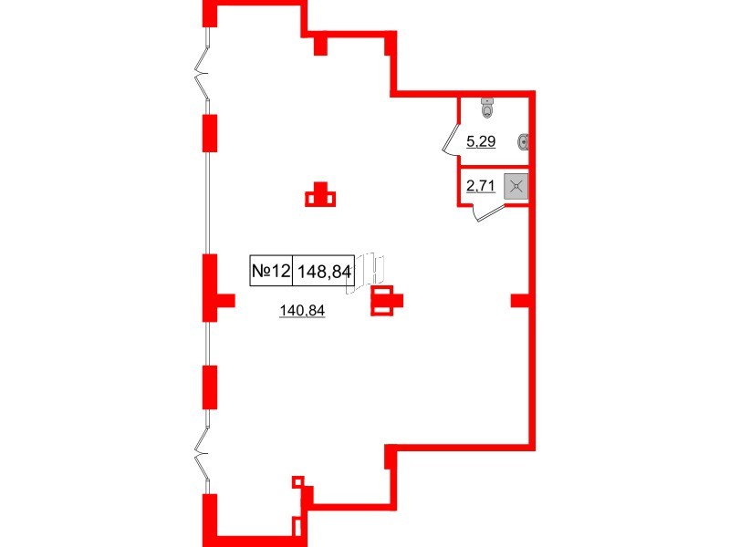 Помещение в ЖК Imperial Club, 148.84 м², 1 этаж