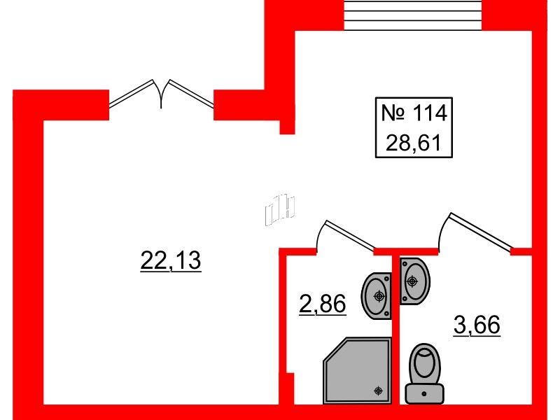 Помещение в ЖК Верево Сити, 28.61 м², 1 этаж