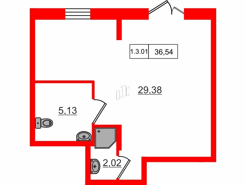 Помещение в ЖК Аннино сити, 36.54 м², 1 этаж