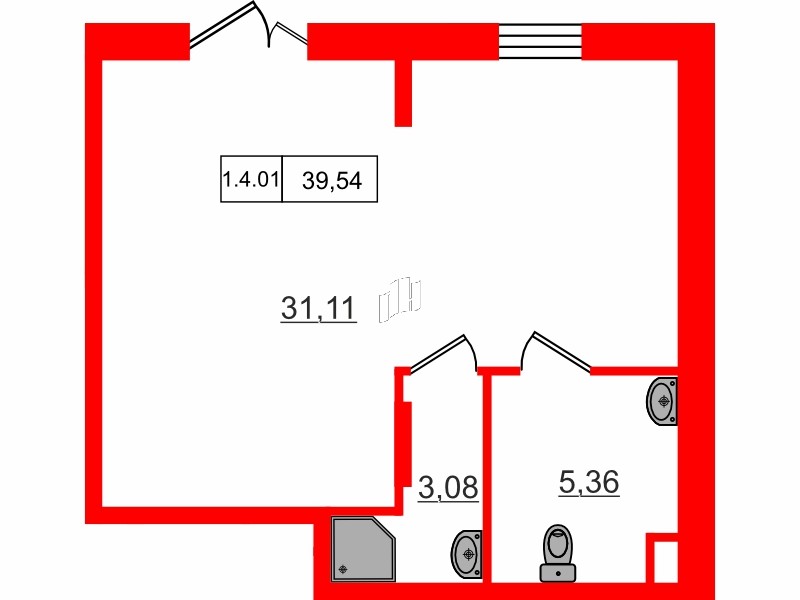 Помещение в ЖК Аннино сити, 39.54 м², 1 этаж