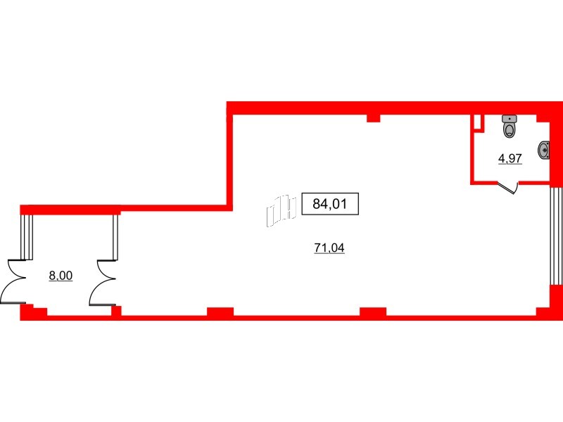 Помещение в ЖК ЦДС Parkolovo, 84.01 м², 1 этаж
