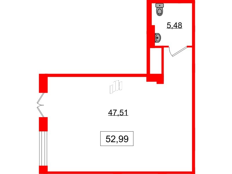 Помещение в ЖК Айди Политех, 52.99 м², 1 этаж