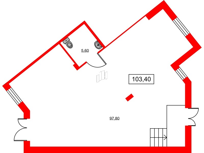 Помещение в ЖК ID Park Pobedy, 103.4 м², 1 этаж