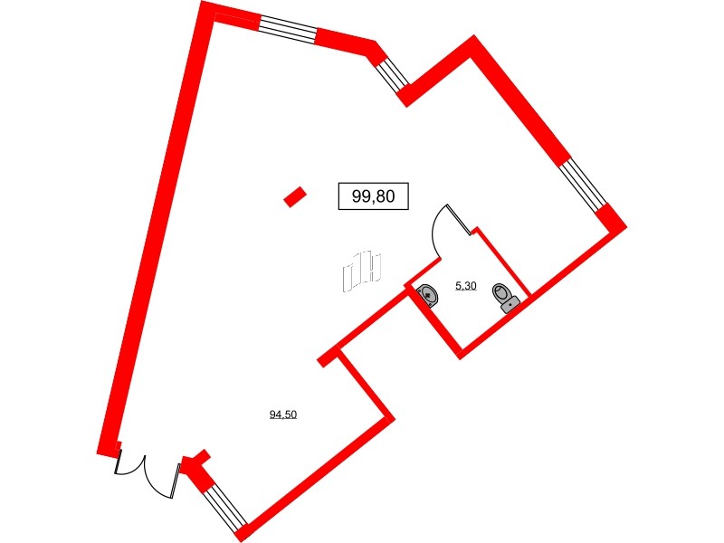 Помещение в ЖК ID Park Pobedy, 99.8 м², 1 этаж