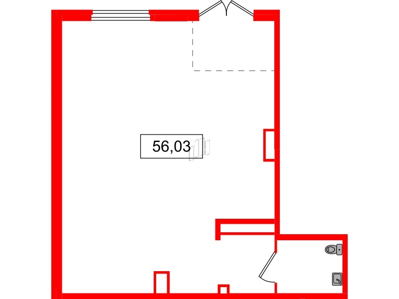 Помещение в ЖК Аквилон Янино, 56.02 м², 1 этаж
