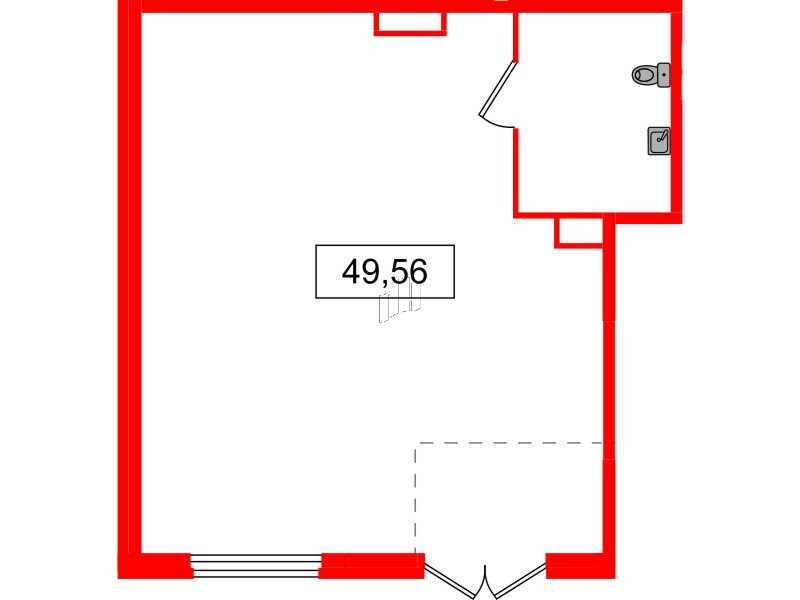 Помещение в ЖК Аквилон Янино, 49.55 м², 1 этаж
