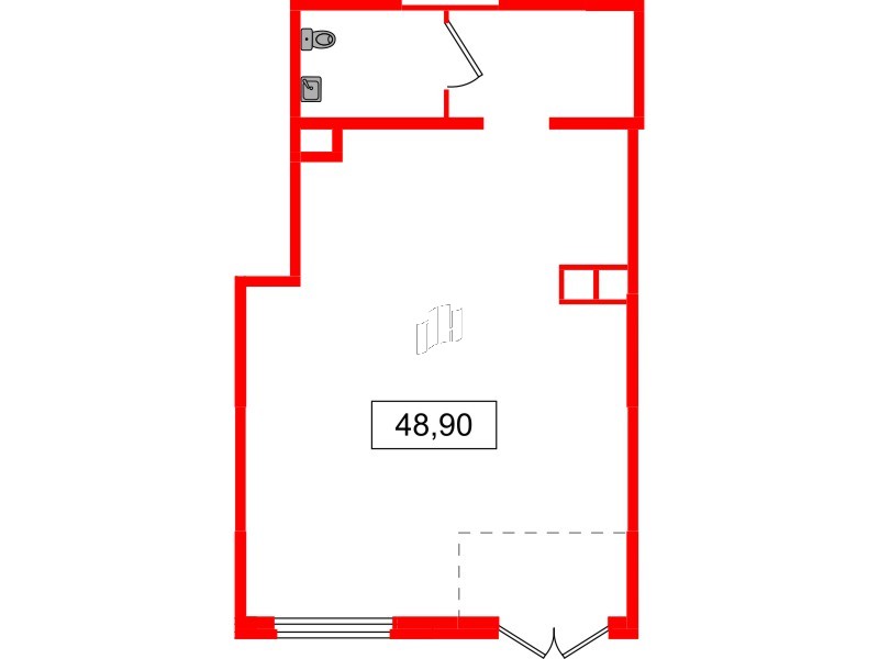 Помещение в ЖК Аквилон Янино, 48.9 м², 1 этаж