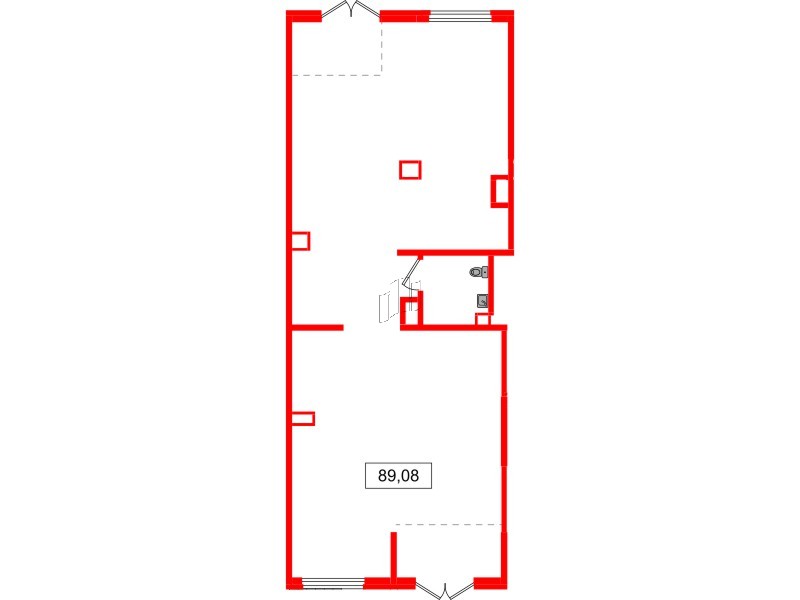 Помещение в ЖК Аквилон Янино, 89.08 м², 1 этаж