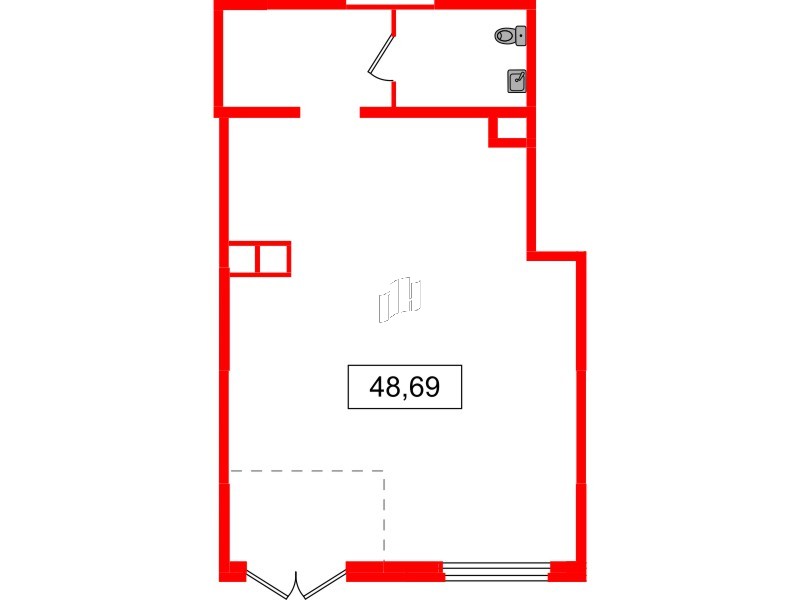 Помещение в ЖК Аквилон Янино, 48.68 м², 1 этаж