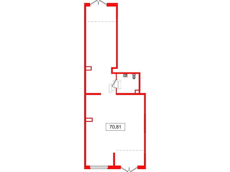 Помещение в ЖК Аквилон Янино, 70.8 м², 1 этаж