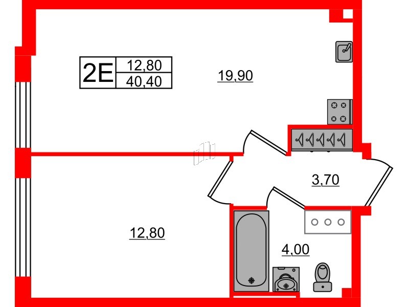Квартира в ЖК Измайловский, 1 комнатная, 40.4 м², 5 этаж