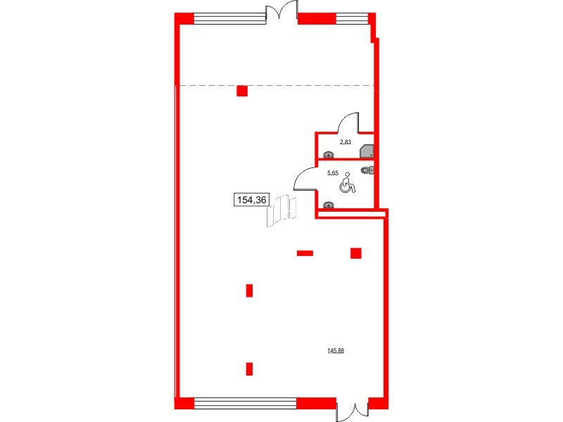Помещение в ЖК ID Светлановский, 154.8 м², 1 этаж