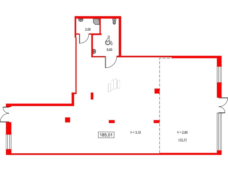 Помещение в ЖК ID Светлановский, 185.5 м², 1 этаж