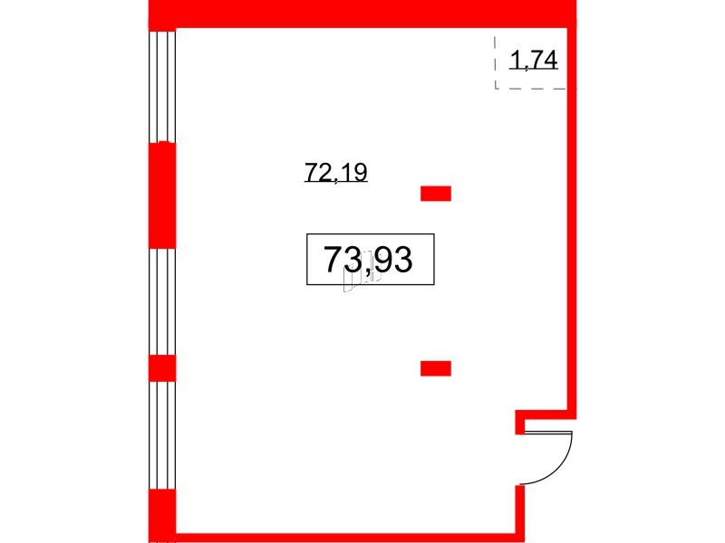 Помещение в ЖК Glorax Premium Василеостровский, 73.93 м², 4 этаж