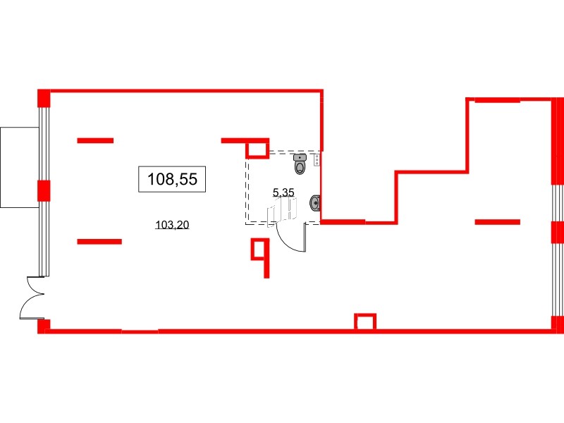 Помещение в ЖК Аквилон All in 3.0, 108.55 м², 1 этаж