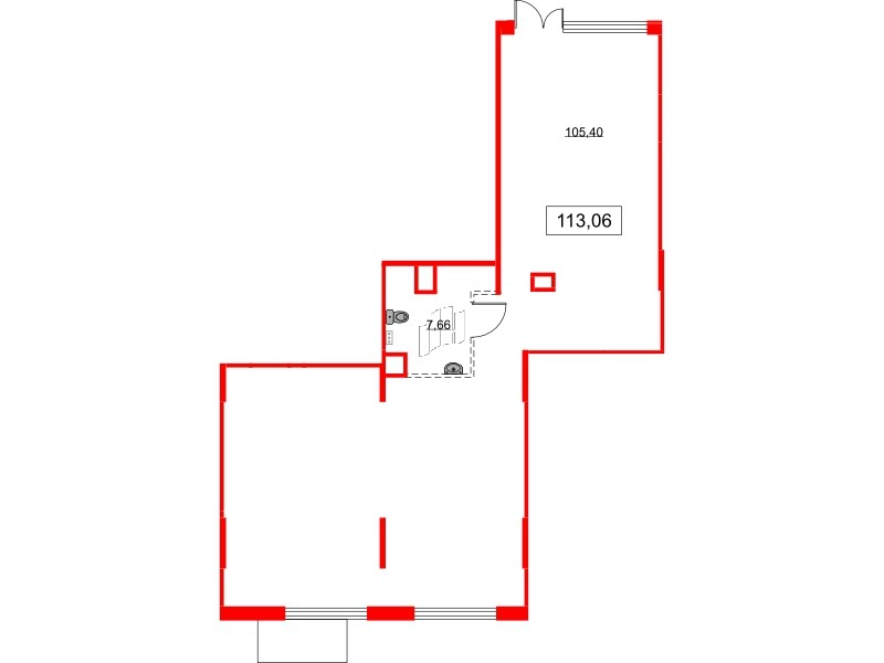 Помещение в ЖК Аквилон All in 3.0, 113.06 м², 1 этаж