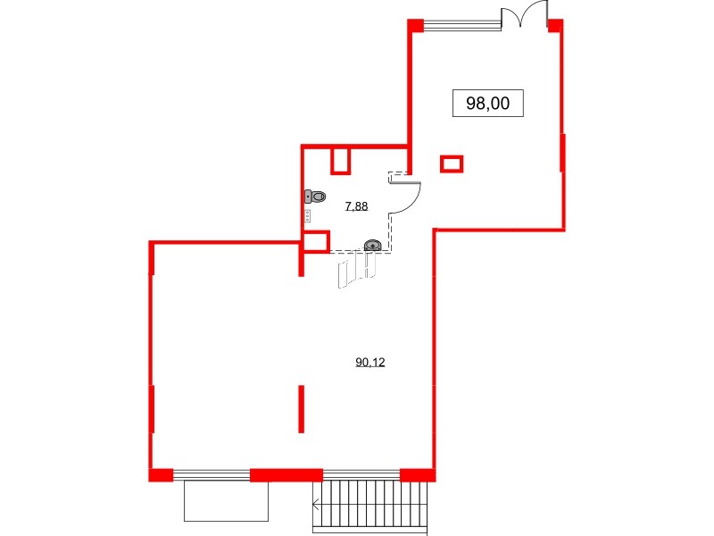 Помещение в ЖК Аквилон All in 3.0, 98 м², 1 этаж