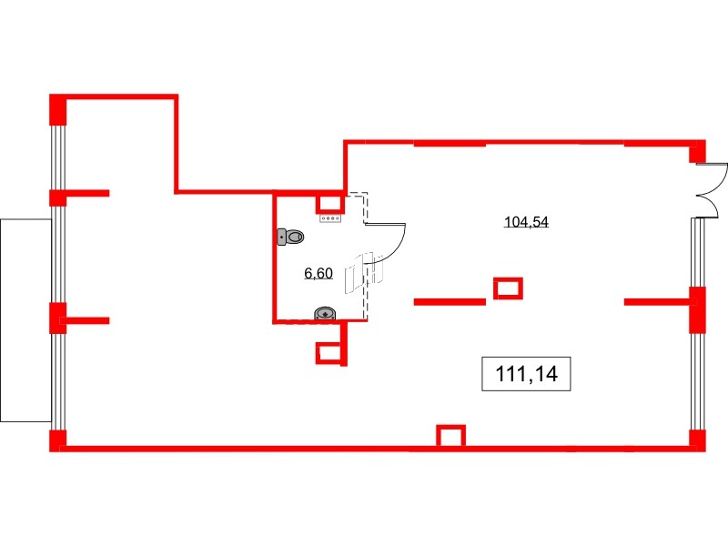 Помещение в ЖК Аквилон All in 3.0, 111.14 м², 1 этаж