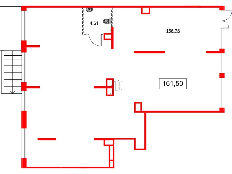 Помещение в ЖК Аквилон All in 3.0, 161.5 м², 1 этаж