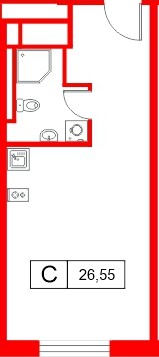 Апартаменты в ЖК «Апартаменты СААН», студия, 26.55 м², 18 этаж