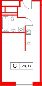 Апартаменты в ЖК «Апартаменты СААН», студия, 29.35 м², 20 этаж