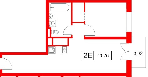 Апартаменты в ЖК «Апартаменты СААН», 1 комнатные, 40.76 м², 22 этаж