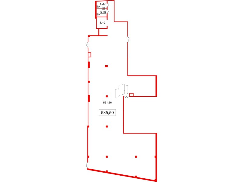 Помещение в ЖК БЦ INSIDE, 585.5 м²