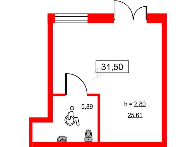 Помещение в ЖК ID Светлановский, 31.5 м², 1 этаж