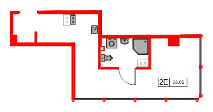 Апартаменты в ЖК Апарт-отель «МОСКО», 1 комнатные, 28 м², 3 этаж