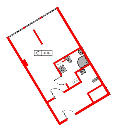 Апартаменты в ЖК Апарт-отель «МОСКО», 1 комнатные, 39.8 м², 3 этаж