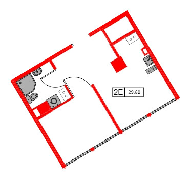 Апартаменты в ЖК Апарт-отель «МОСКО», 1 комнатные, 29.8 м², 7 этаж