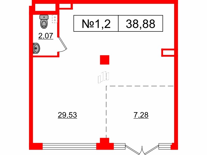 Помещение в ЖК Любоград, 38.88 м², 1 этаж