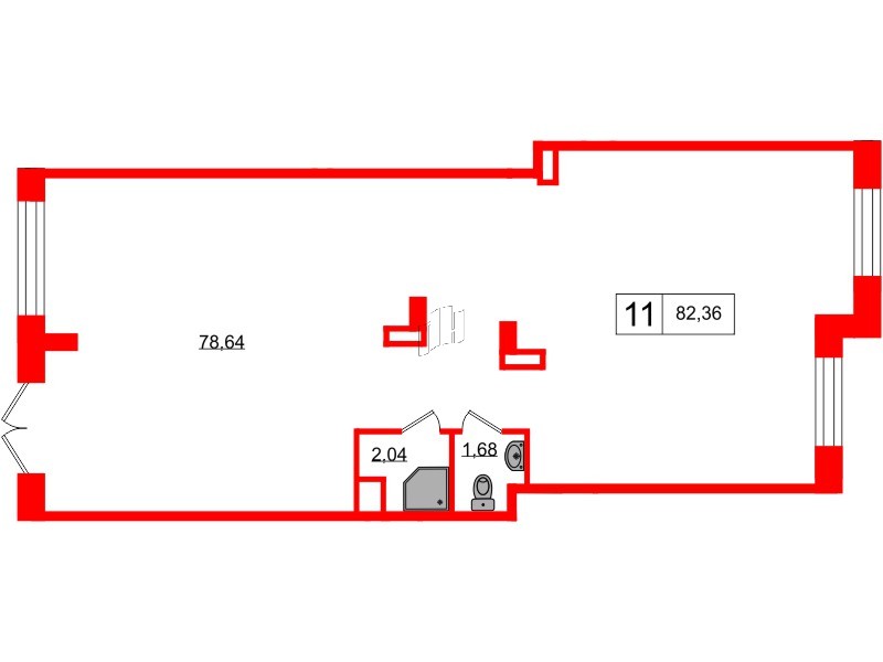 Помещение в ЖК Univer City, 85 м², 1 этаж