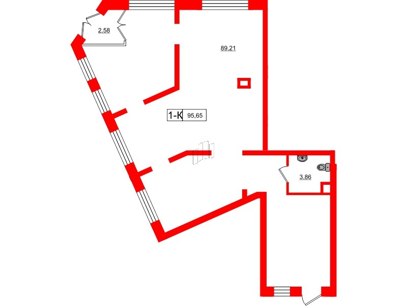 Помещение в ЖК Смарт, 96.5 м², 1 этаж