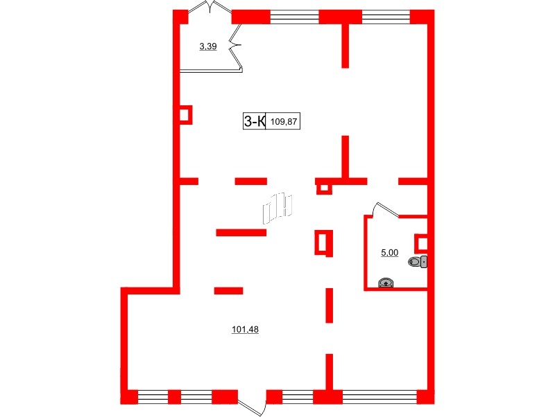 Помещение в ЖК Смарт, 111.8 м², 1 этаж