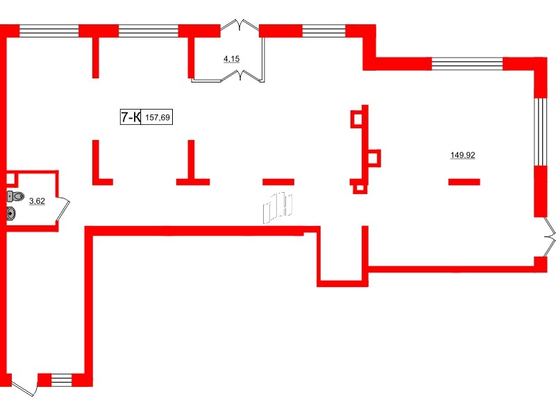 Помещение в ЖК Смарт, 160.5 м², 1 этаж